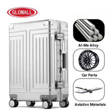 selling 100% aluminum luggage bag travel suitcase business luggage trolley case on wheel aluminum frame hardside Silent suitcase