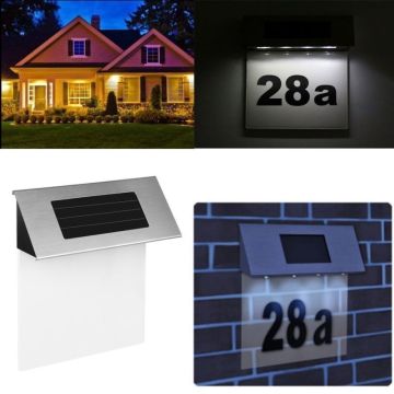 Address Numbers for Houses Solar Powered Address Sign LED Reflective Illuminated House Number Outdoor for Street Yard