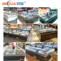 1.905m Commercial combined island freezer showcase for meat and frozen food Visual glass door LY Series