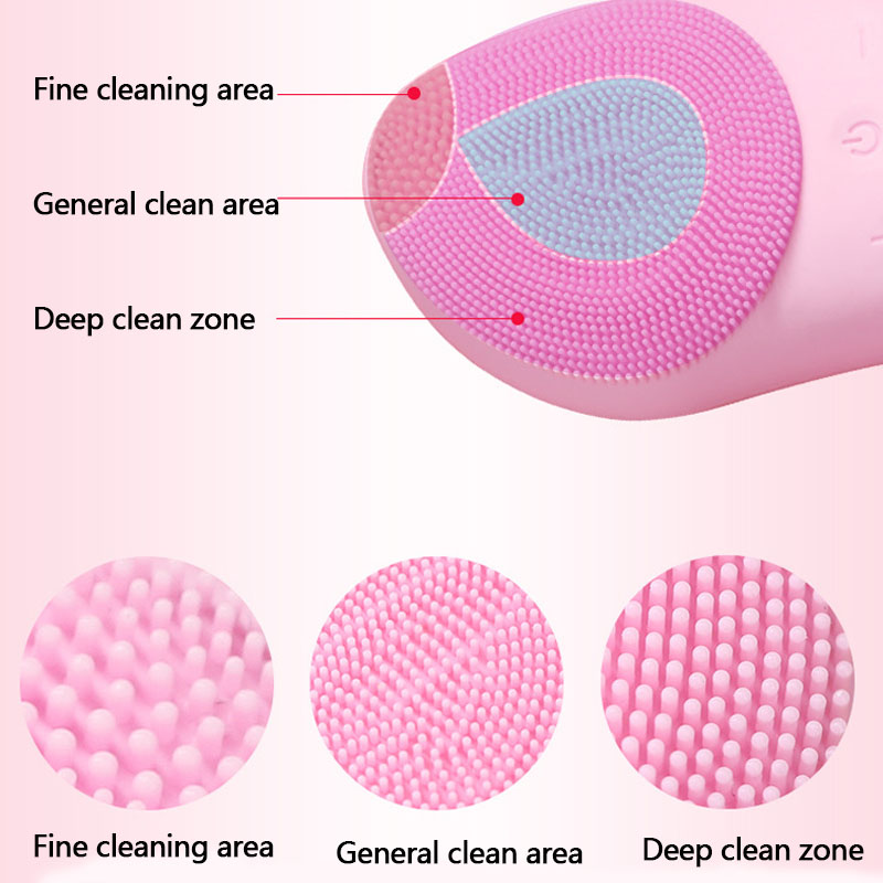 Silicone Electric Facial Cleansing Brush Deep Pore Cleaning Face Ultrasonic Device Skin Massager Beauty Instrument USB Charging