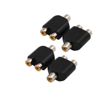 4pcs RCA to 2 RCA Female to Female Audio Video Cable Nickel Plating RCA Y Adapter for Home Theater DVD TV Amplifier CD Soundbox