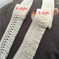 10Yard/Lot 4CM Cotton Beige White Lace tassel fringe accessories clothing curtain table sweater dress lace trim DIY decorative