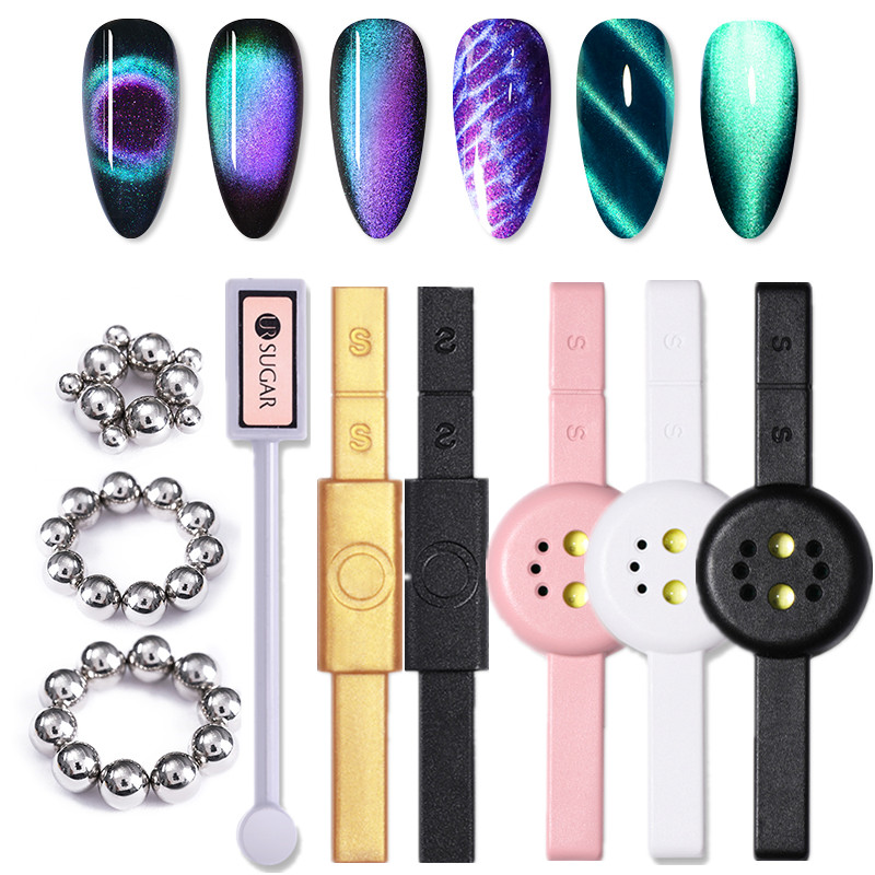 12 Styles Nail Art Magnet Stick 9D Cat Eyes Magnet for Nail Gel Polish 3D Line Strip Effect Multi-function Strong Magnetic Pen