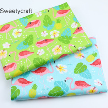 160*50cm Flamingo Printed Cotton Fabric tela algodon patchwork baumwolle stoff for DIY sewing bedding sets material accessories