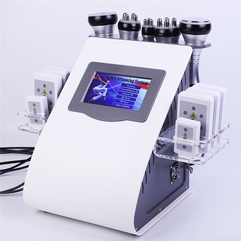 Multifunctional 6 in 1 Slimming Equipment Multipolar RF radio frequency 40K Cavitation Vacuum Lipolaser Body Shaping Machine