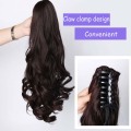 AILIADE Women Long Curly Ombre Claw Ponytail Synthetic Hair Clip In Hair Extension Hairpiece Heat Resistant Pony Tail