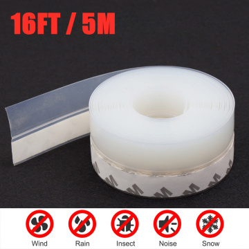 5M Self Adhesive Seal Strip Window Door Bottom Silicone Rubber Seal Door Weathering Strip Guard Sealing Window Sealing Tape