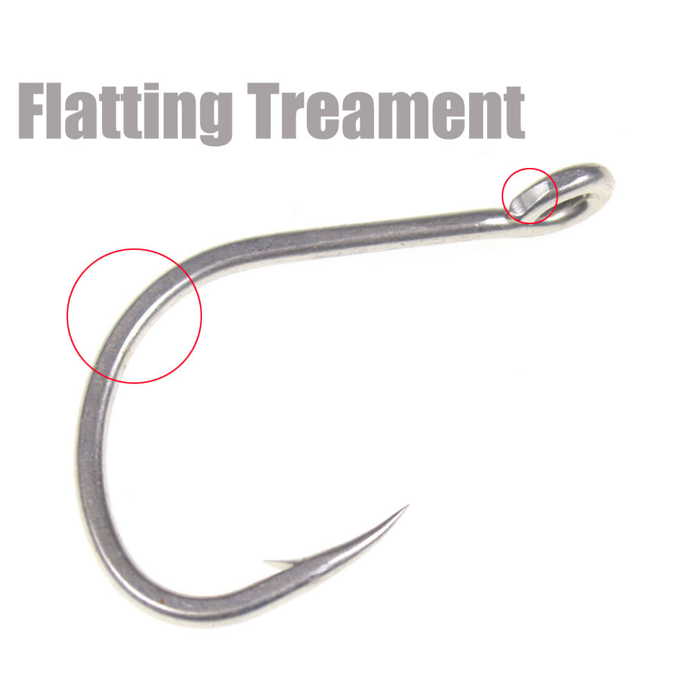 10pcs Matte Tin Anti-rust Saltwater Fishhooks High Carbon Steel Barbed Fishhook Assist Jigging Lure Hook 1# 1/0 2/0 3/0 4/0 5/0