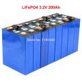 16PCS/LOT LiFePO4 3.2V 200Ah Battery With Busbars For Battery Pack 48v 200ah lifepo4