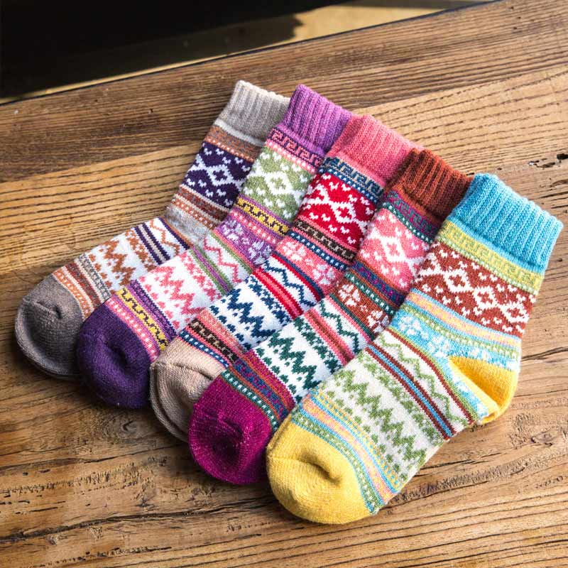 Wool Socks In Tube Sock Thick Section Warm Women Socks Cotton Knitting Winter Fall Crew Socks