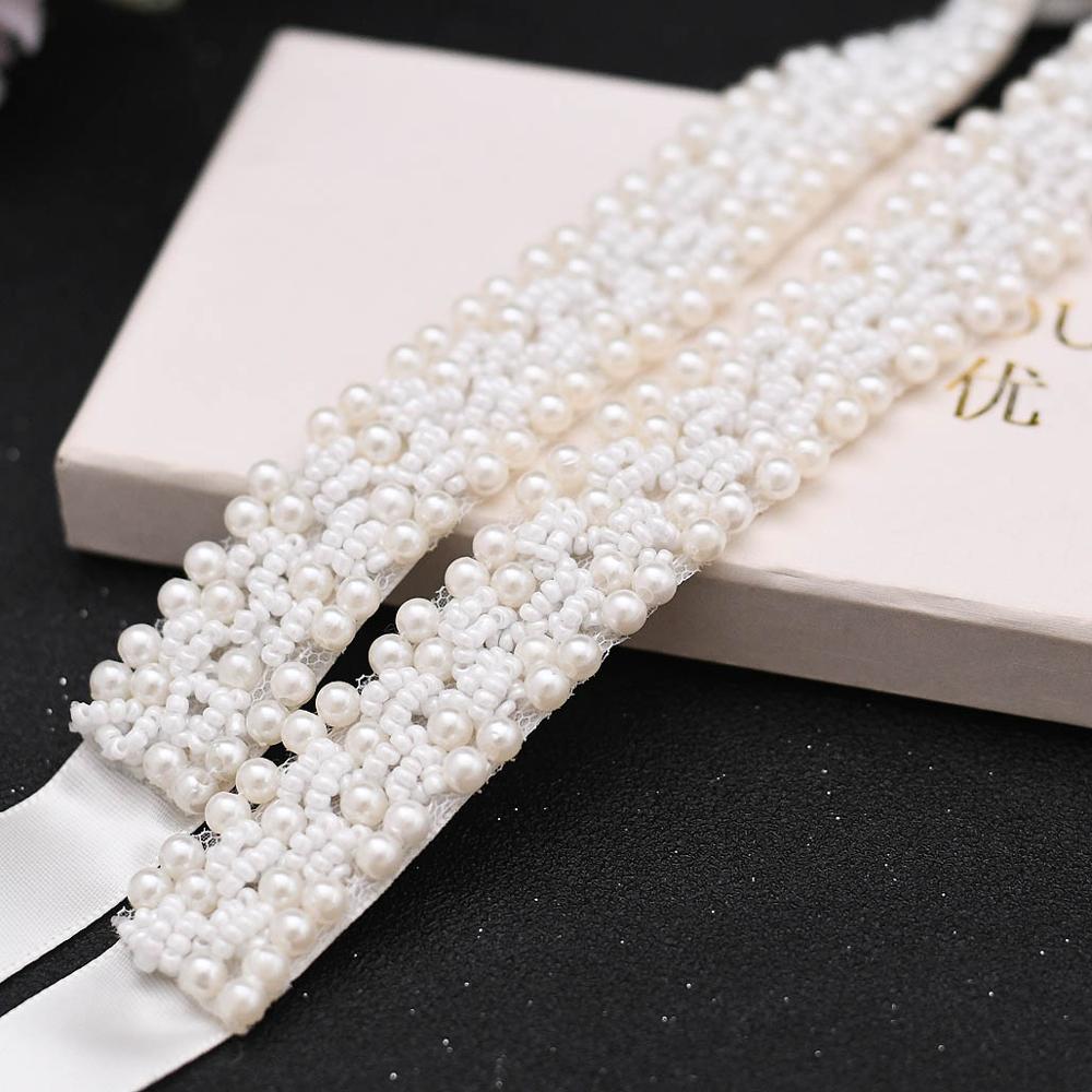 TRiXY S204 Elegant Pearls Belt Wedding Belt for women Crystal Bridal Sash Pearls Belt Wedding Accessories Bridal Waistband Belts