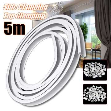 5m Flexible Ceiling Mounted Curtain Track Rail Straight Slide Windows Balcony Plastic Bendable Home Window Decor Accessories