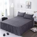 2020 Brand 100% Cotton with Lace Bed Sheet + 2pcs Pillow case Bedding Set Bedding 3 piece set pastoral / fashion plaid sheets