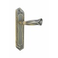 Egyptian design zinc door handle on plate