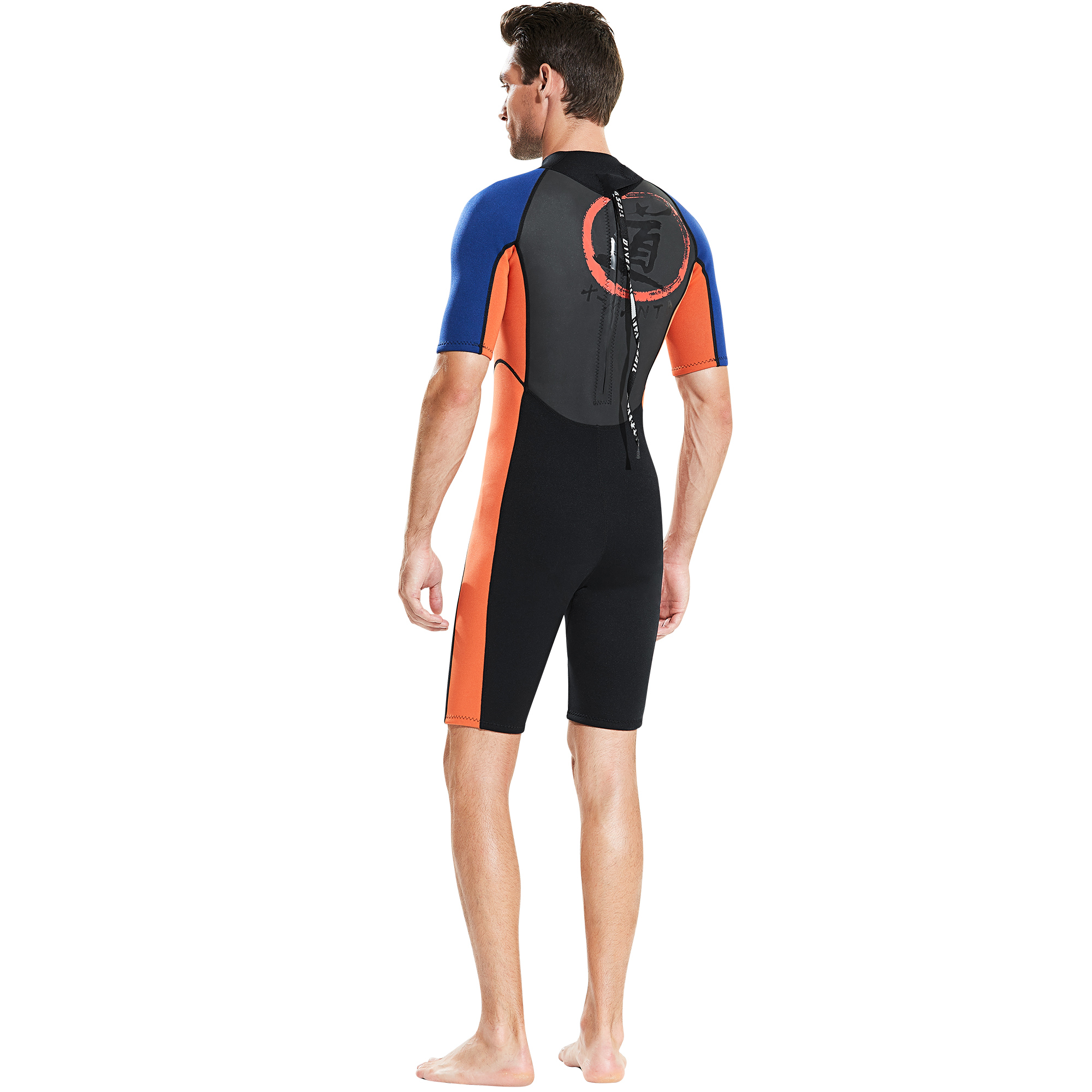 1.5mm Neoprene+Shark Skin Short Wetsuit One-piece Swimsuit Surfing Suit for Men Women Scuba Snorkeling Swimming Sailing