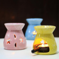 1Pcs 8.5cm x 7cm Ceramic Essential Oil Lamps Hollow Stars Moon Pattern Simple Essential Oil Fragrance Tea Light Candle Holder