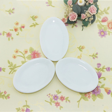 3Pcs 1/12 Dollhouse Miniature Accessories Mini Dessert Ceramic Plate Simulation Furniture Kitchen Dish Toys for Doll House Decor