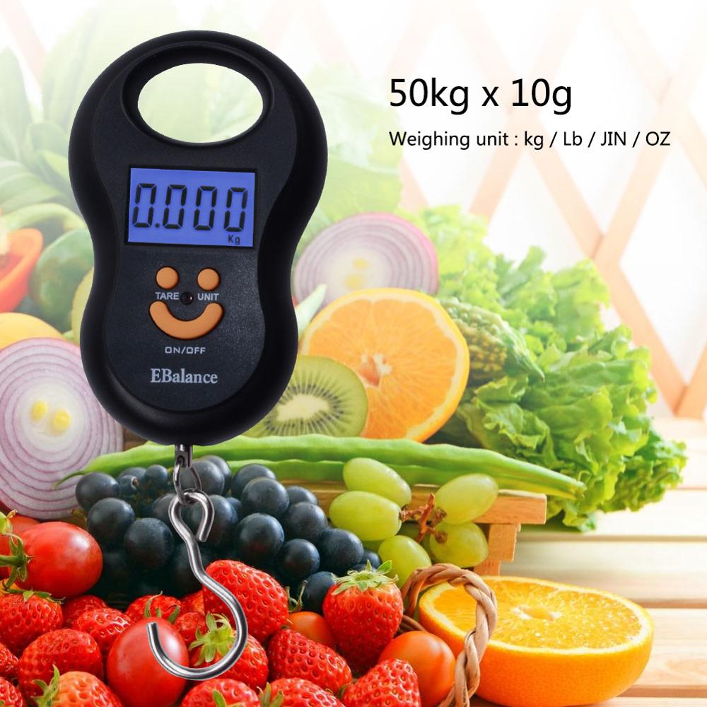 Yineryi Pocket LCD Hanging Hook Fish Scale high Precision balanca digital weighing scale for food 45kg 10g crane scale Backlight
