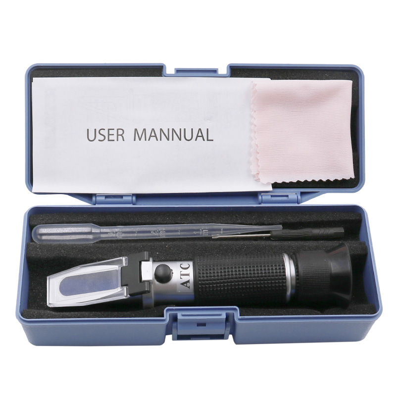 Handheld alcohol refractometer sugar Wine concentration meter densimeter 0-32% alcohol beer 0-32% Brix grapes ATC