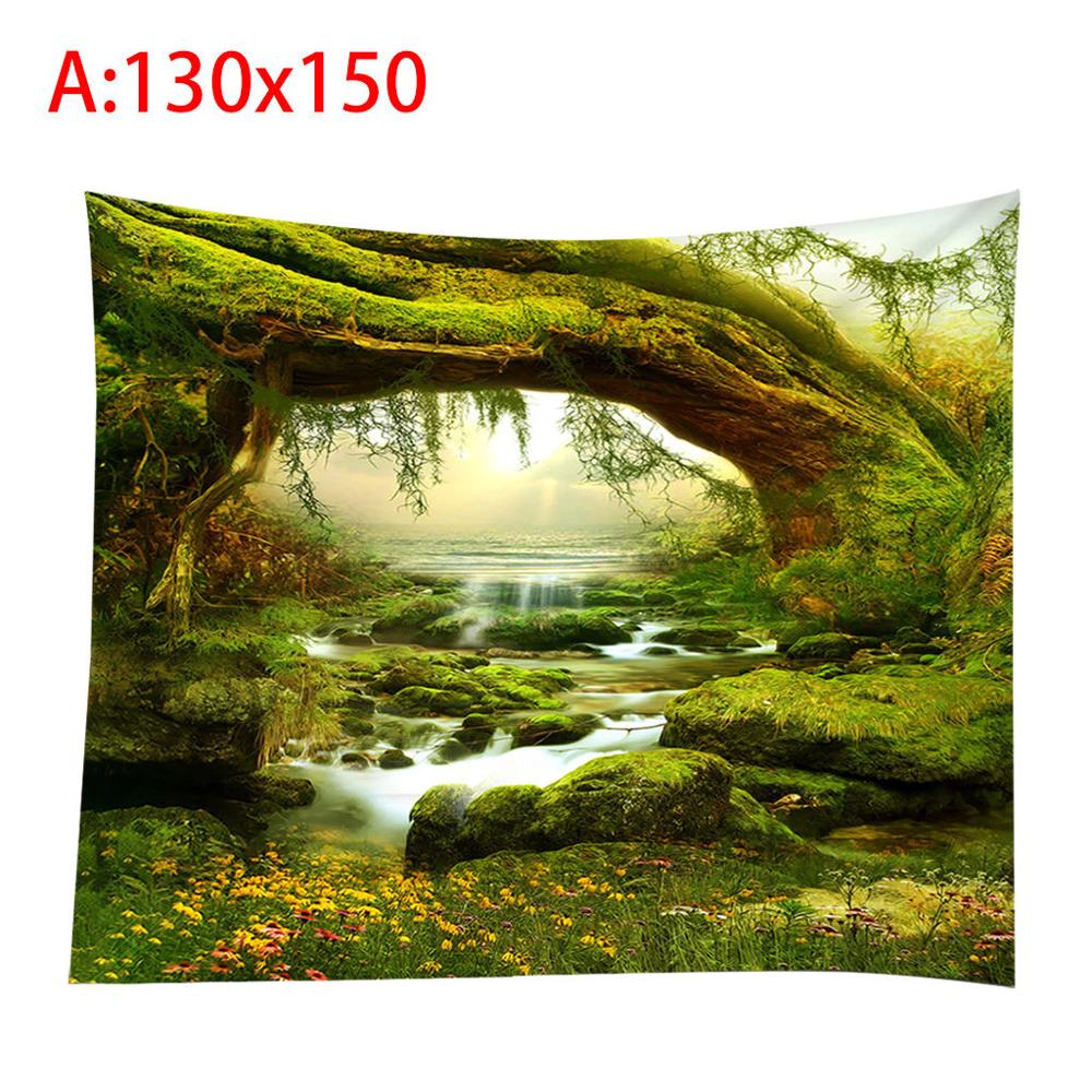 Tapestry Psychedelic Vintage World Map Wall Idyllic Scenery Tapestries Hanging Hippie Tapestry Bedspread Yoga Mat New