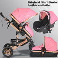 Baby Stroller 3 in 1 High Landscape Luxury Carriages Fashion Dual-use Lightweight Folding Shock Absorber Pram For Newborn