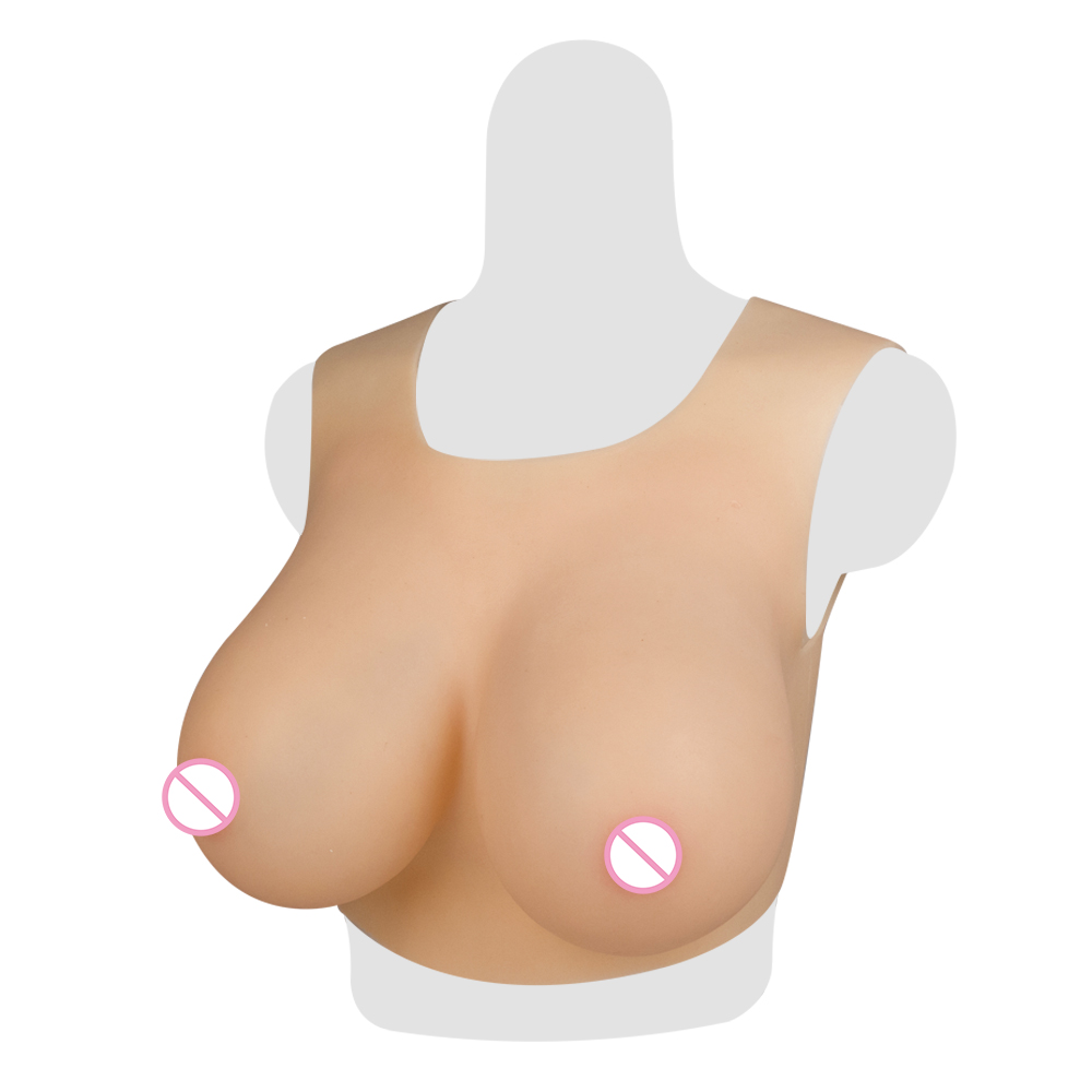 Crossdresser Silicone Breast Forms Fake Boobs Enhancer Round Collar Tits For Mastectomy Shemale Drag Queen Cosplay Transgender