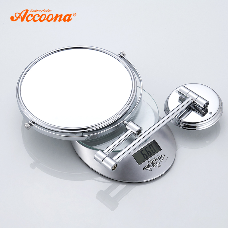 Accoona Chrome Wall Mirror Vanity Cosmetic Mirror Bath Mirrors 360 Angle Swivel Design Bathroom Mirrors 7 inch 9 inch A223