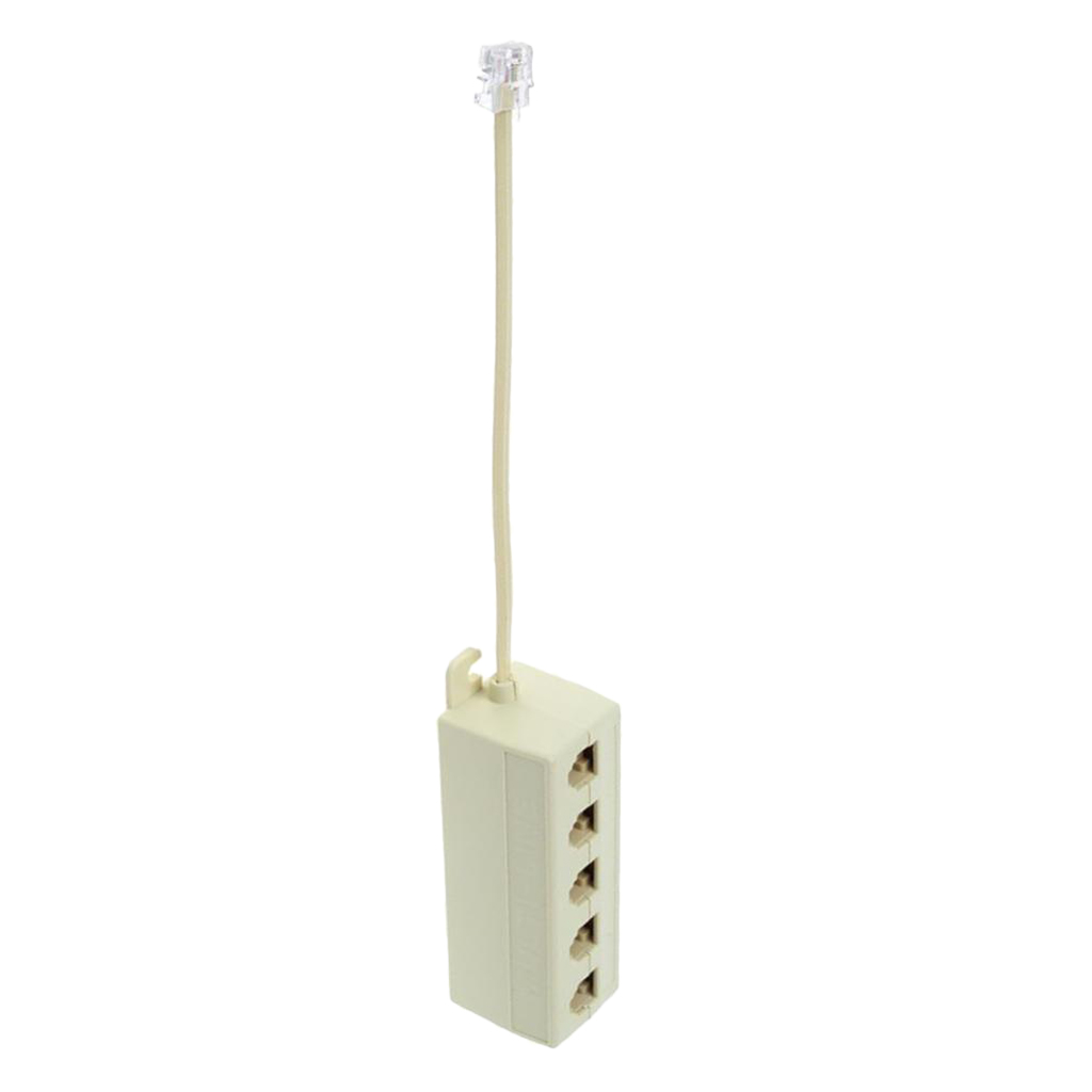 Telephone Splitter, 5 Way RJ11 6P4C 1 Male to 5 Female Converter Adaptor, Telephones Wall plate and Separator for Line Cords