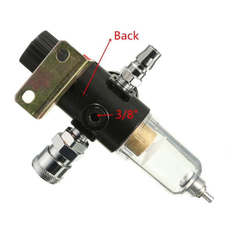 AFR-2000 1/4" Air Compressor Filter Oil Water Separator Trap Tools Kit With Regulator Gauge Light Weight Filter Particles