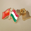 Hungary and China Crossed/Double/Friendship Flags Lapel Pins/Brooch/Badges