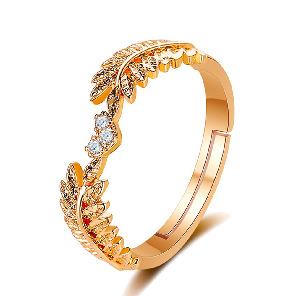 Fresh Sweet Leaf Adjustable Ring Female Light Luxury Olive Branch Finger Ring LXH кольцо