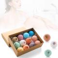 12pcs/set Bath Salt Ball Bubble Bomb Gift Box Handmade Essential Oil Moisturizing Soap Bath Salt Rainbow Soap Bath Supplies