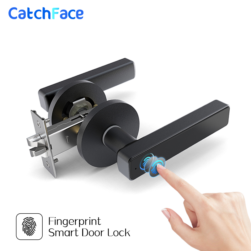 Fingerprint Handle Lock Biometric Digital Smart Door Lock Automatic Security Door Electronic lock for Home and Office
