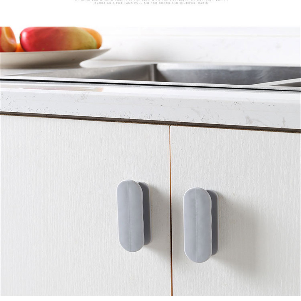 2pcs Creative Home Pasted Door Handle Simple Auxiliary Door And Window Handle Glass Pulls Drawer Handle Easy To Carry Accessory