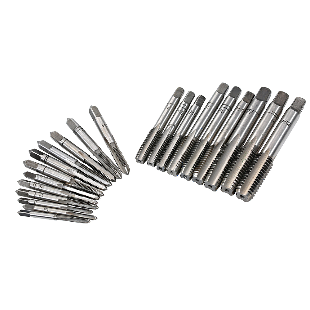 32 PCS Tap and Die Set Metric Wrench Cut M3-M12 Hand Threading Tool Tungsten Carbide Tap Die Screw Thread Making Tool Bit Set