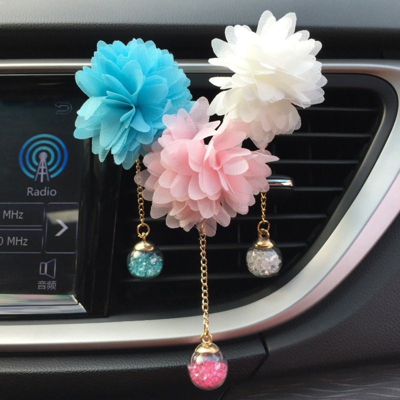1 Pcs 3D Flower Auto Perfume Aroma Diffuser Outlet Vent Clip Flavoring In Car Air Fresheners Fragrance Car Accessory For Girl
