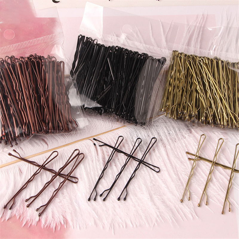 100PCS Wedding Alloy Pins Hair Clips Hairpins Barrette Hairpins Hair Accessories Black Side Wire Folder Styling Tools