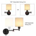 Swing Arm Wall Lamps Set of 2 Plug-In