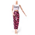 2Pcs/set fashion Handmade Casual Clothing Set Vest Pant Doll Summer Cool Suit Clothing for Barbies Gift