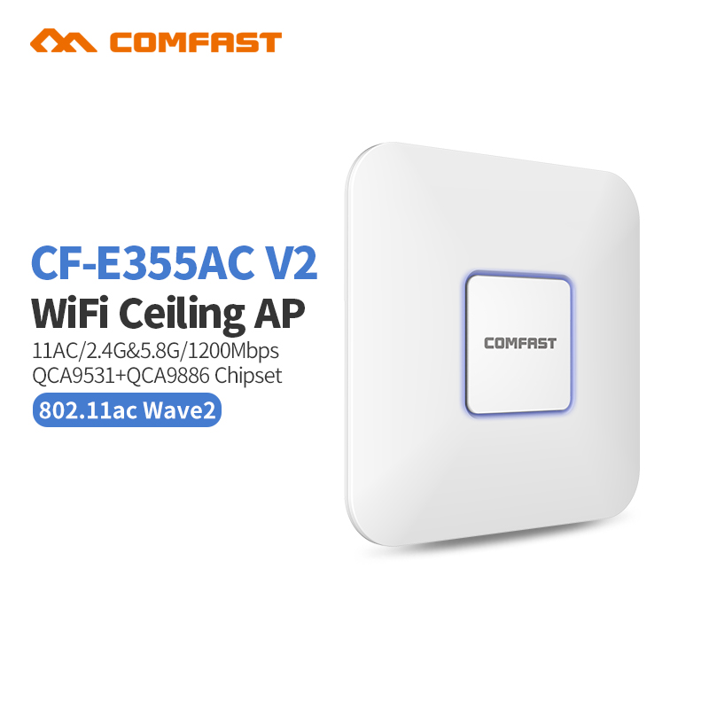 2.4Ghz+5.8G 1200Mbps High Power Wifi Router Indoor Ceiling AP Wifi Signal Booster WIFI Expander Repeater RJ45 Wifi PoE Adapter