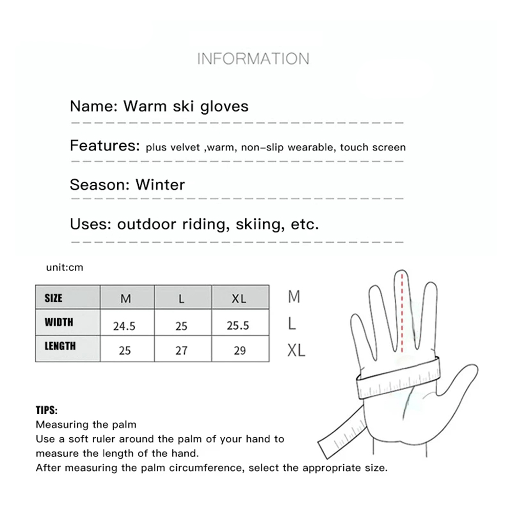 Ski gloves winter camouflage hunting gloves warm non-slip fishing gloves waterproof touch screen riding gloves