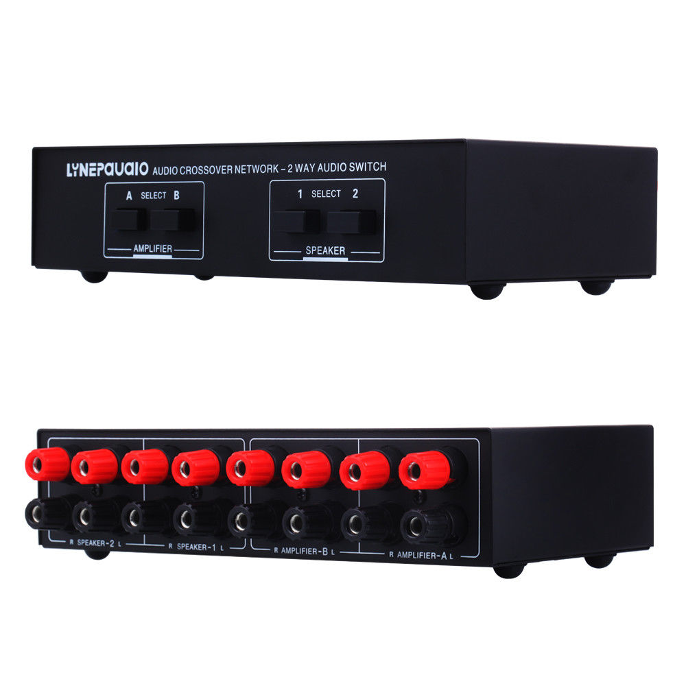 Douk Audio 2-way Passive Stereo Speaker Selector Audio Amplifier Switcher Box Comparator