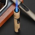 LUBINSKI Metal Butane Gas Cigar Lighter Mini Windproof 1 Jet Flame Torch Cigarette Lighters Cigar Accessories Gift Box Packaging