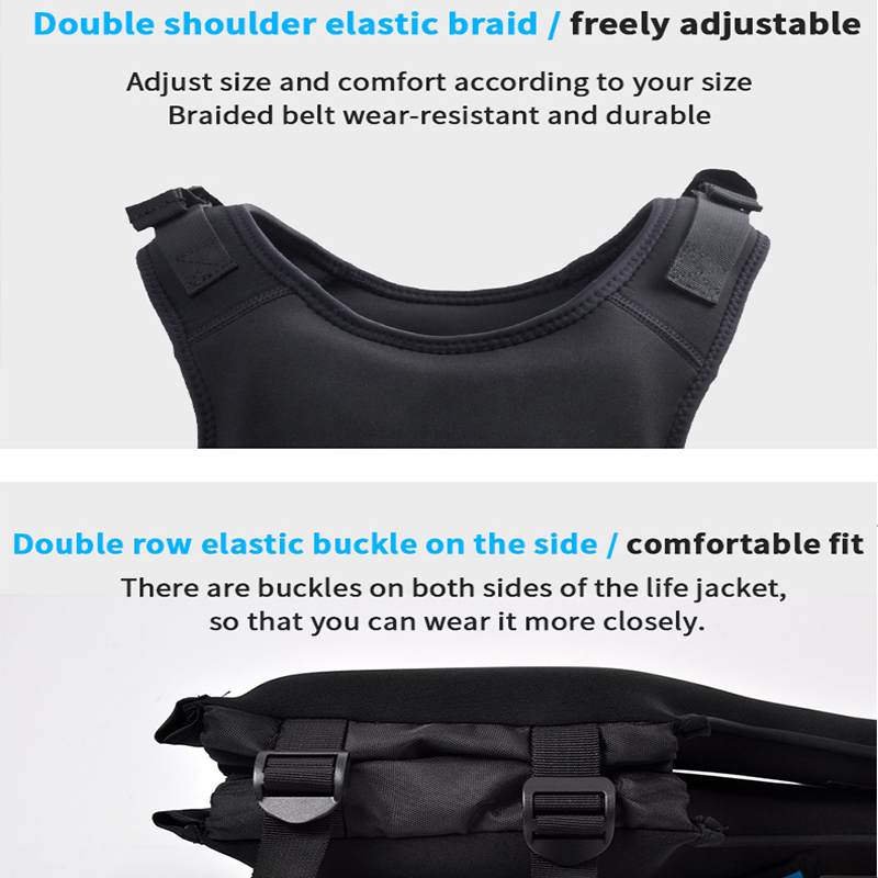 Professional Neoprene Life Jacket Adult Adjustable Life Vest for Water-skiing Rafting Swimming Kayaking Boating Safety Life Vest
