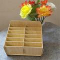 Wooden mobile phone management storage box creative desktop office meeting finishing grid multi cell phone rack shop display 40