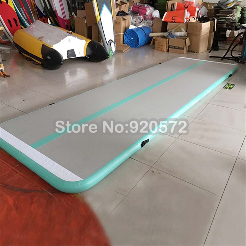 Rainbow Blue 8/9/10m Inflatable Air Track Tumbling Mat Gymnastics Airtrack Air Floor With Pump For Home Use/Training Mat
