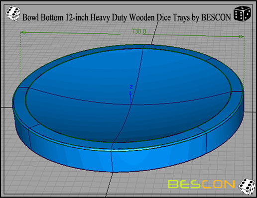 Bowl Bottom 12-inch Heavy Duty Wooden Dice Trays by BESCON-2