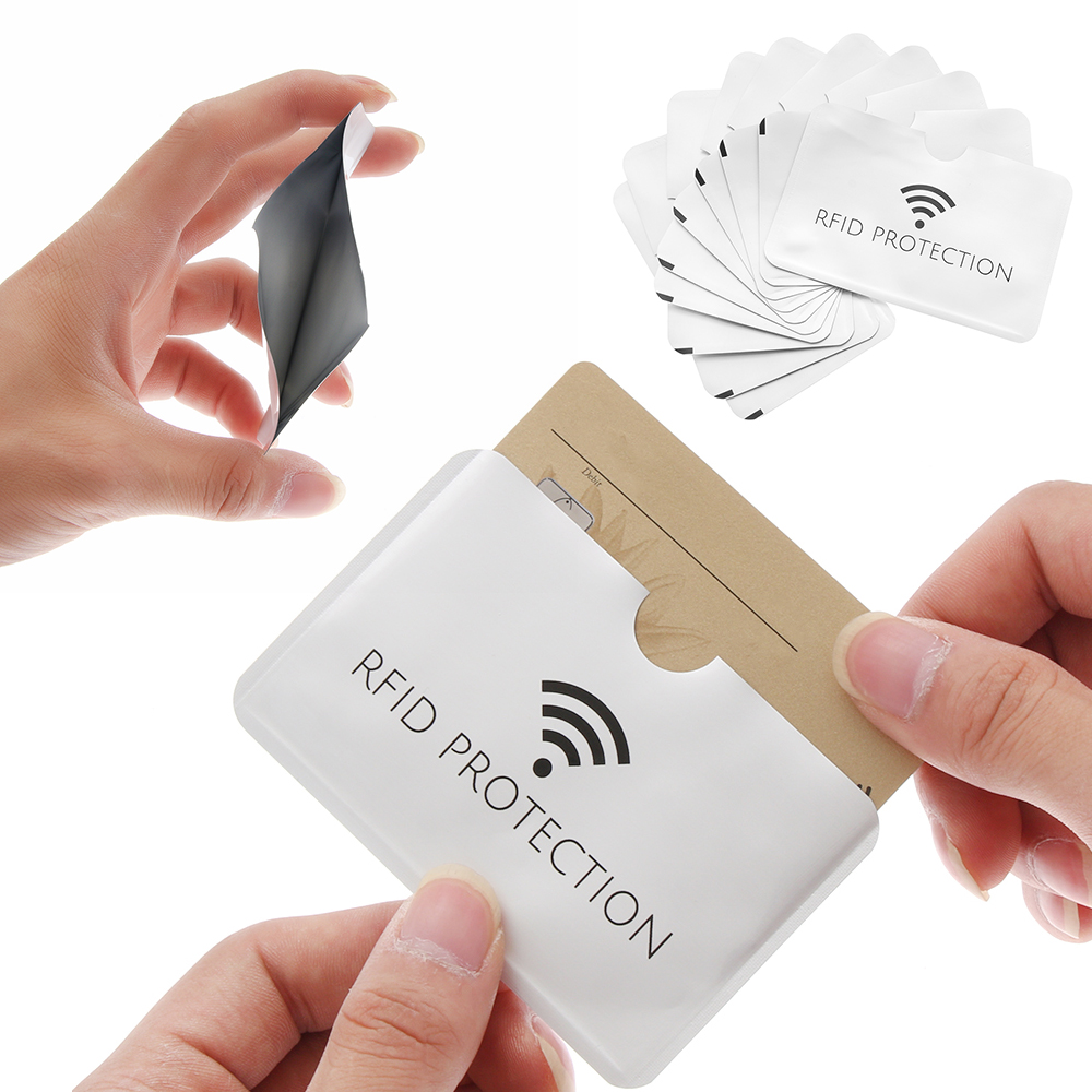 10Pcs Anti Rfid ID Card Holder Laser Aluminium Wallet Blocking Reader Lock Anti-theft Bank Card Case Credit Cards Covers
