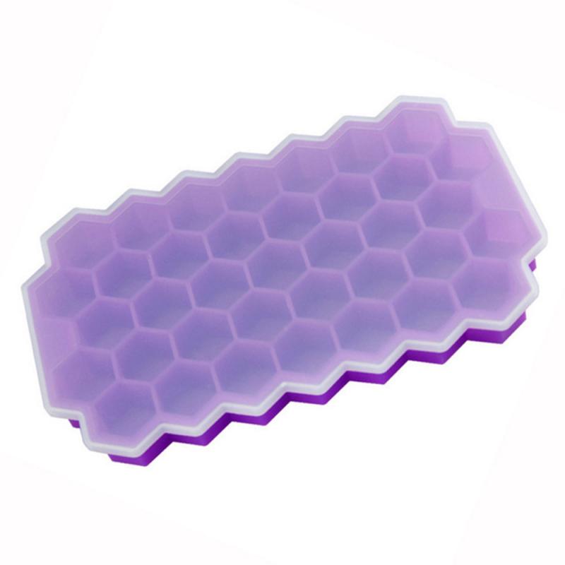 Honeycomb Ice Cube Tray 37 Cubes Ice Cube Maker Mold With Lids Ice Cream Summer Kitchen Party Whiskey Cocktail Cold Drink Moulds
