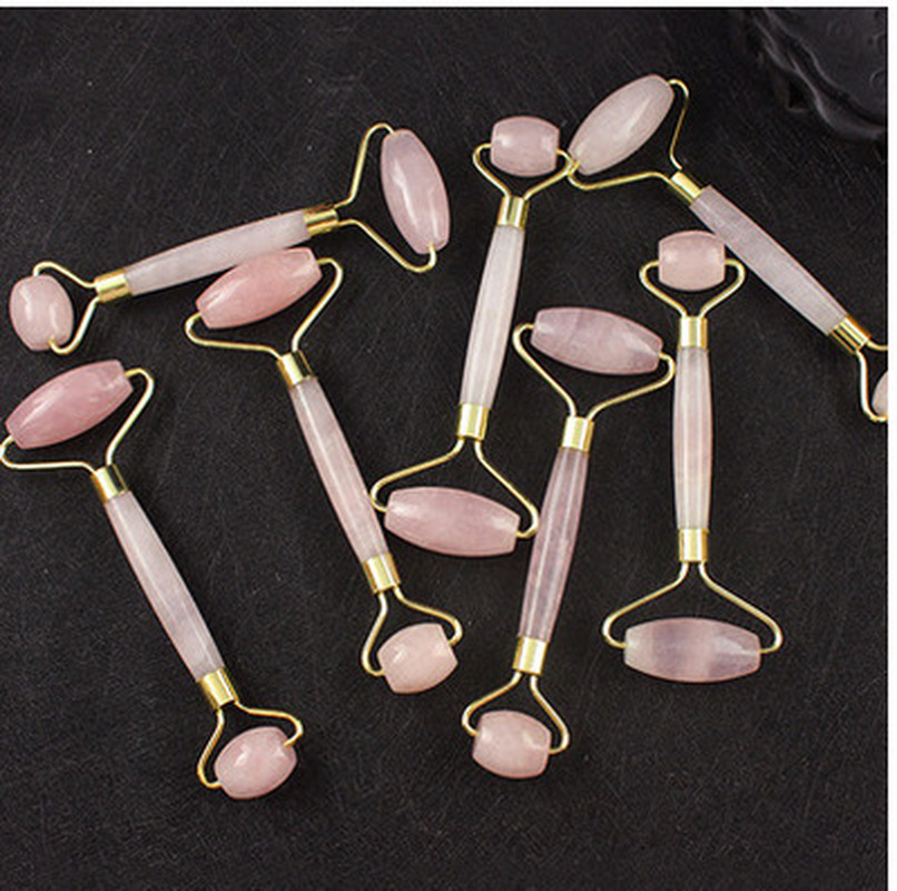 Natural Stone Pink Crystal Roller Slimming Face Massager Lifting Tool Jade Facial Massage Roller Stone Skin Massage Beauty Care